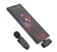 HOCO L15 Crystal Lavalier Microphone numérique sans fil, avec prise de type C, temps d'utilisation : jusqu'à 6 heures, compatible avec Huawei Xiaomi OnePlus Oppo - Noir