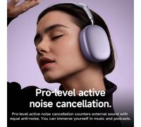 HOCO W65 Plus ANC réduction du bruit Bluetooth casque sur l'oreille sans fil grand écouteur Hifi sons Sport casques avec bouton Violet