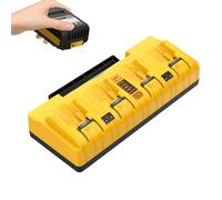 Hocomay Chargeur de batterie 4 ports compatible avec Dewalt les batteries 12 V 18 V 20 V, indicateur de charge rapide et intelligent pour les batteries de la série DCB, chargeur rapide 3 A