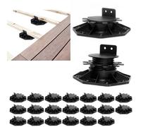 Hocomay Lot de 20 plots réglables en hauteur - 30 à 60 mm - Pour terrasses, paliers de terrasse pour bois, WPC et aluminium, plaques et planches