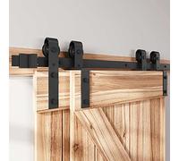 HOCONNIE 9FT/274cm Porte de Grange Coulissante Rail de Porte Coulissante Kit Coulissant pour Porte de Grange pour Double Porte