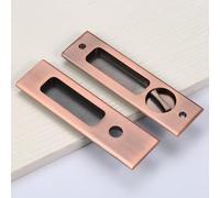 Hoconnie Serrure de Porte Coulissante Invisible Pas de clé Coulissante à Mortaise Poignée Mortaise Serrure Mortaiser Poignée de Serrure de Porte 160mm (Bronze Rouge)