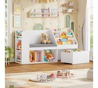 HOCSOK Bibliothèque Enfants, Meuble Rangement Enfant avec Bibliothèque Banc