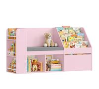 HOCSOK Bibliothèque Enfants, Meuble Rangement Enfant avec Bibliothèque Banc