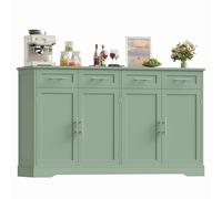 HOCSOK Buffet Cuisine, 150 cm Meuble Cuisine avec 4 Tiroirs 4 Portes, Vert