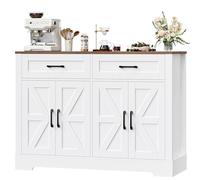 HOCSOK Buffet Meuble de Rangement, Placard, avec 2 Tiroirs et 4 Portes, Meuble Cuisine pour Salon, Cuisine, Salle à Manger