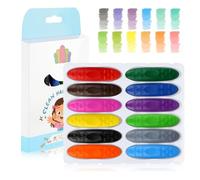 HOCUCHELAND 12 Couleurs Crayon Bebe, Non Toxiques Cire Faciles à Tenir Crayon de Couleurs Bebe, Sûr Lavable Crayon Couleur Bebe, Mes Premiers Crayons pour Enfants Fournitures Scolaires et DIY