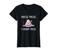 Hocus Pocus I Cannot Focus Shirt Funny ADHD Humour T-Shirt Graphique avec Valeur, Femme, Noir, L