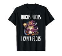 Hocus Pocus I Can't Focus Funny ADHD Cat Saying Humor T-Shirt