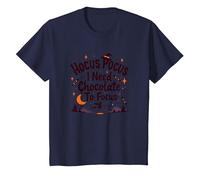 Hocus Pocus J'Ai Besoin de Chocolat pour me concentrer T-Shirt, Enfant, Bleu Marine, 2 Ans