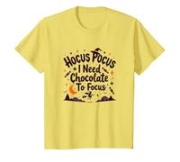 Hocus Pocus J'Ai Besoin de Chocolat pour me concentrer T-Shirt, Enfant, Citron, 12 Ans
