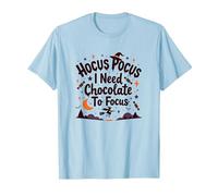 Hocus Pocus J'Ai Besoin de Chocolat pour me concentrer T-Shirt, Homme, Bleu Céleste, M