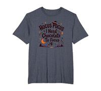 Hocus Pocus J'Ai Besoin de Chocolat pour me concentrer T-Shirt, Homme Grandes Tailles, Bleu Chiné, 2X Tall