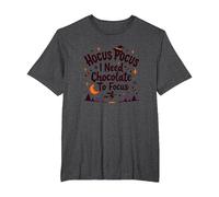 Hocus Pocus J'Ai Besoin de Chocolat pour me concentrer T-Shirt, Homme Grandes Tailles, Chiné Foncé, 2X Tall