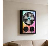 hocvseo Lecteur CD Mural, Cadre Photo Musical avec Lecteur CD, Télécommande Et Éclairage D'ambiance, 5.3 Connexions BT/Filaire, pour La Maison/Le Bureau/la Décoration Murale