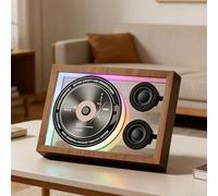 hocvseo Lecteur CD Mural, Cadre Photo Musical avec Lecteur CD, Télécommande Et Éclairage D'ambiance, 5.3 Connexions BT/Filaire, pour La Maison/Le Bureau/la Décoration Murale