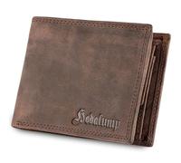 Hodalump Portefeuille en Cuir véritable, Protection RFID, Format Paysage (15 Variations), Marron, 12 x 10 x 2 cm, Vintage