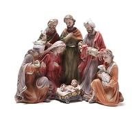 Hodao Crèche de Noël de 19,7 cm pour intérieur - Figurines religieuses de Noël - Décoration de Noël - Cadeau de fête de Noël - Décorations d'intérieur (coloré)