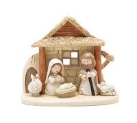 Hodao Crèche de Noël d'intérieur pour Noël - Décorations de scène de la Sainte Famille Marron pour la Maison