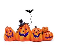 Hodao Décorations de citrouille d'Halloween d'intérieur pour table/Halloween/fenêtre/boîte cadeau/cour/couloir (citrouilles horizontales oranges)