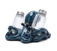 Hodao Home Gifts Lot de pieuvres avec salière et poivrière avec support pour décoration de table de bar ou de cuisine tropicale