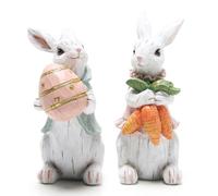 Hodao Lot de 2 décorations de Lapin de Pâques pour décoration d'intérieur