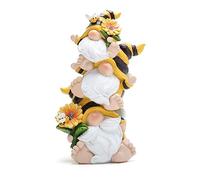 Hodao Nain d'abeille d'été - Décoration de Table d'intérieur - Jolis Gnomes d'abeilles empilés - Figurines d'elfe Nain suédois - Décoration de Jardin d'été (Abeille 1)