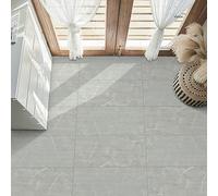 Hode Lot de 10 dalles de sol en PVC autocollantes - Carreaux adhésifs - Gris cendré - Marbre - 60 cm x 30 cm - Étanche - 1,8 m² - Épaisseur : 1,5 mm