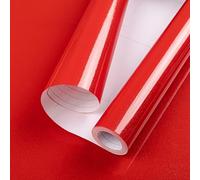 Hode Papier Adhesif pour Meuble Paillettes Brillant Papier Peint Rouleau | 30cmx3m Rouge Vinyle Adhesif Brillant Film Revetement Vinyle Autocollant Adhesif Meuble,Cuisine Plan de Travail Salle Bain
