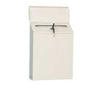 Hodeffior Boîte aux lettres avec serrure à clé - Support mural en métal - Boîte aux lettres sécurisée à suspendre pour porte d'entrée, bureau, extérieur, jardin, décoration murale - Beige