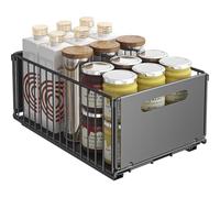Hodeffior Organiseur d'armoire coulissant fixe avec film adhésif sans film adhésif, très résistant, extensible, panier d'armoire, panier d'armoire, étagère coulissante, tiroir coulissant