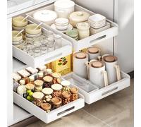 Hodeffior Organiseur de placard extractible, tiroir coulissant de cuisine, étagère de rangement déroulante, étagère de rangement pour garde-manger, salle de bain, sous évier, 40 x 43 x 6 cm