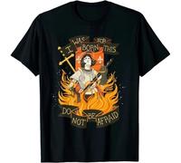 HODETXAATU St Joan of Arc Am Not Afraid I Was Born Do This Saint T Shirt SizeBlackM