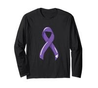 Hodgkin Lymphoma Ruban Anti-Cancer Violet Manche Longue