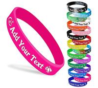 Hodmec Bracelets en silicone personnalisés avec logo texte Bracelets en caoutchouc personnalisés 1 paquets Bracelet en silicone personnalisé pour événements, sports, fêtes, mariage
