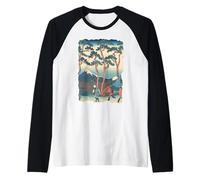 Hodogaya sur Le Tokaido Hokusai Vintage Retro Art Japonais Manche Raglan