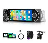 Hodozzy 1 Din Autoradio avec Apple CarPlay/Android Auto sans Fil, Poste Radio Voiture Bluetooth Mains Libres 6,86 Pouces IPS Tactile écran Single DIN MirrorLink FM/EQ/AUX/USB/SWC/Type-C avec Caméra