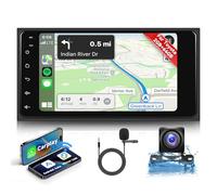 Hodozzy 2G 64G Android Autoradio pour Toyota Hilux RAV4 Corolla Prado Land Cruiser avec Sans Fil Carplay Android Auto, Radio Voiture 2 Din Écran Tactile 7 Pouces avec GPS Bluetooth WiFi, FM/RDS Caméra