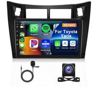Hodozzy 2GB 64GB Android Autoradio pour Toyota Yaris 2005-2011 Carplay sans Fil Android Auto, Écran Tactile de 9 Pouces avec Bluetooth GPS Navigation WiFi RDS HiFi Caméra Radio 2 Din Écran pour Yaris