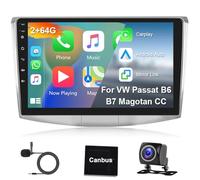 Hodozzy 2GB+64GB Android Autoradio pour VW Passat B6 B7 Magotan CC 2010-2015 Carplay Android Auto, Écran Tactile 10,1 Pouces, GPS, WiFi, Bluetooth, FM/RDS Kit Poste Radio Voiture 2 Din + Caméra Recul