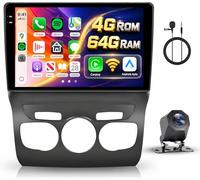 Hodozzy 4GB+64GB Autoradio pour Citroen C4 B7 C4L DS4 2013-2017 Android Écran Tactile 10 Pouces GPS Carplay Android Auto sans Fil, Poste Radio Voiture 2 Din Bluetooth DSP WiFi Radio FM RDS Caméra