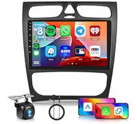 Hodozzy 6G+128G 8 Cœurs Autoradio pour Mercedes Benz C/CLK Classe W203 W209 C200 C320 C350 2000-2005 Android Autoradio Bluetooth GPS Écran Tactile 9 Pouces Carplay sans Fil Android Auto WiFi Caméra
