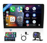 Hodozzy Autoradio 2G 64G 10,1 Pouces Wireless Carplay Android Auto sans Fil, Écran Tactile 2 Din GPS Navigation HiFi Bluetooth WiFi FM RDS Radio Caméra de Recul