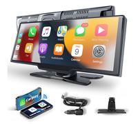 Hodozzy Autoradio Portable Carplay sans Fil Android Auto,10,26 Pouces IPS Écran Tactile Moniteur de Voiture Portable avec Carplay, Mains Libres Bluetooth,Mirrorlink, FM, TF/AUX pour Voiture.