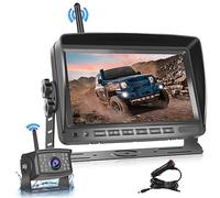 Hodozzy Caméra de recul numérique sans fil 7 pouces IPS Moniteur Kit AHD Caméra de recul étanche Vision nocturne DVR Enregistrement vidéo Caméra de recul automatique sans fil 12 V-36 V pour voiture,