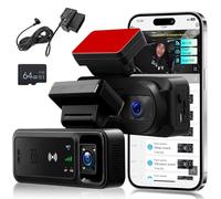 Hodozzy Dashcam Voiture 4G LTE avec Mode Stationnement 24/7, FHD Dash Camera avec GPS, Live App, Alarmes Instantanées, Audio Bidirectionnel, Cloud Stockage, Vision Nocturne, Incluse OBD et Carte 64G