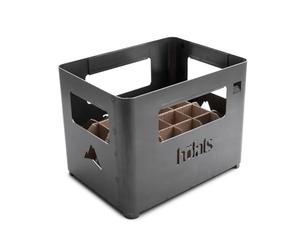 höfats - Beer Box Brasero Noir - Caisse à Boissons, Barbecue, Panier à feu, Grill et Tabouret - pour Jardin et terrasse - Acier Corten - Aspect Rouille