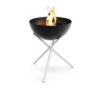 höfats - Bowl 57 Bol de feu avec trépied en Acier Inoxydable - Combustion à Faible fumée - Foyer utilisable avec plancha et Grille - Panier de feu basculant, Acier émaillé, Noir, Ø 57 cm