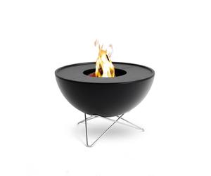 höfats - Bowl 70 Plancha Set Basse - Combustion à Faible fumée - Foyer et plancha Grill - Panier à feu basculant INCL. 2 plaques de Grill plancha - Acier émaillé - Noir, Ø 70 cm