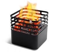 höfats - Cube brasero - comme Foyer, Gril, Tabouret et Table - pour Jardin et terrasse - Acier Inoxydable - Noir